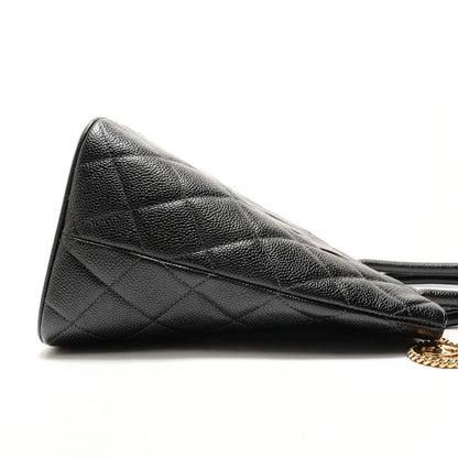 Chanel Tote Caviar Leather Medallion CC Logo — view 4