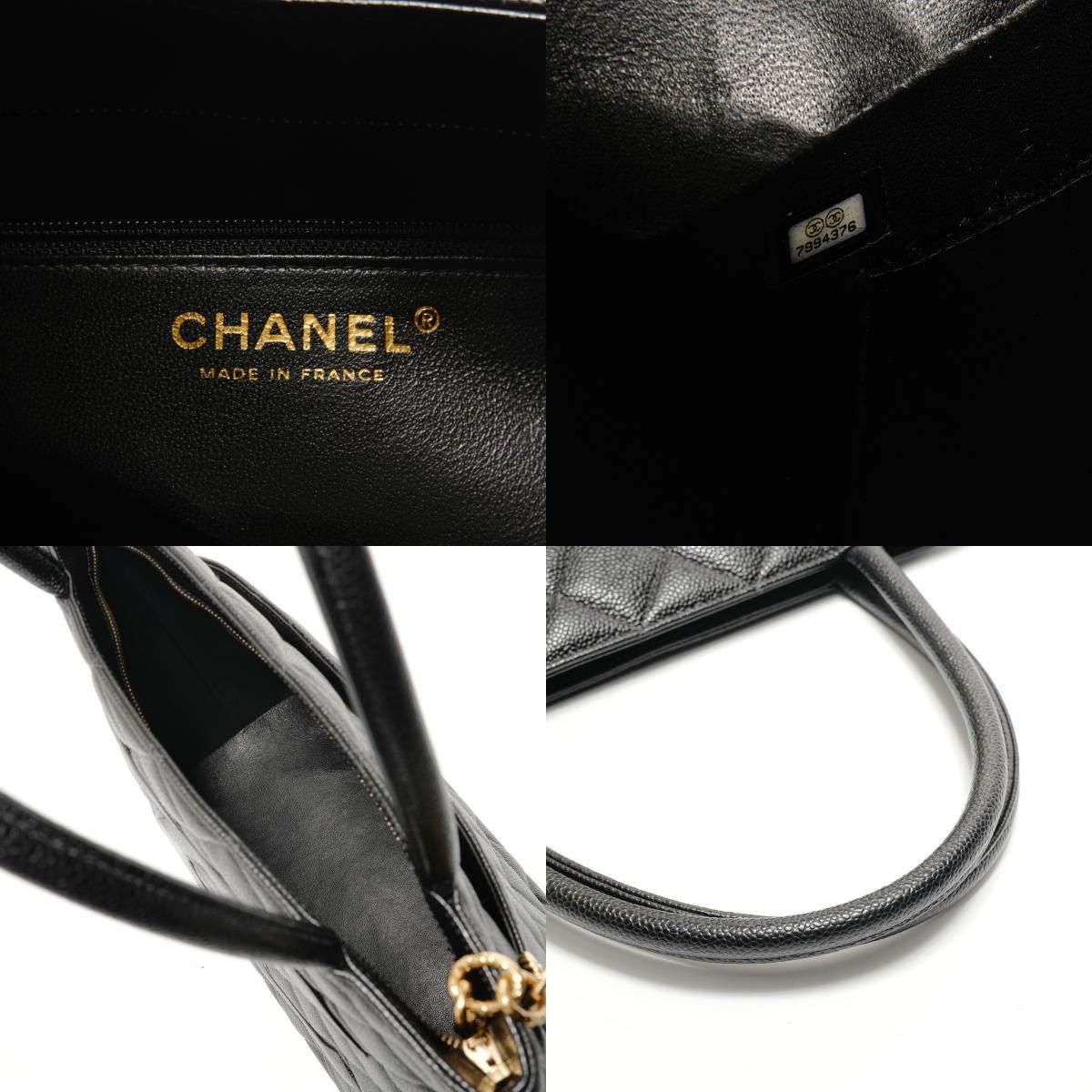 Chanel Tote Caviar Leather Medallion CC Logo — view 9