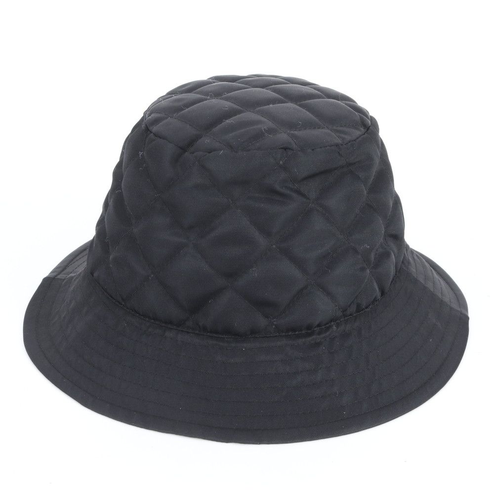Celine Tag Logo Quilted Bucket Hat Black Ree — view 3