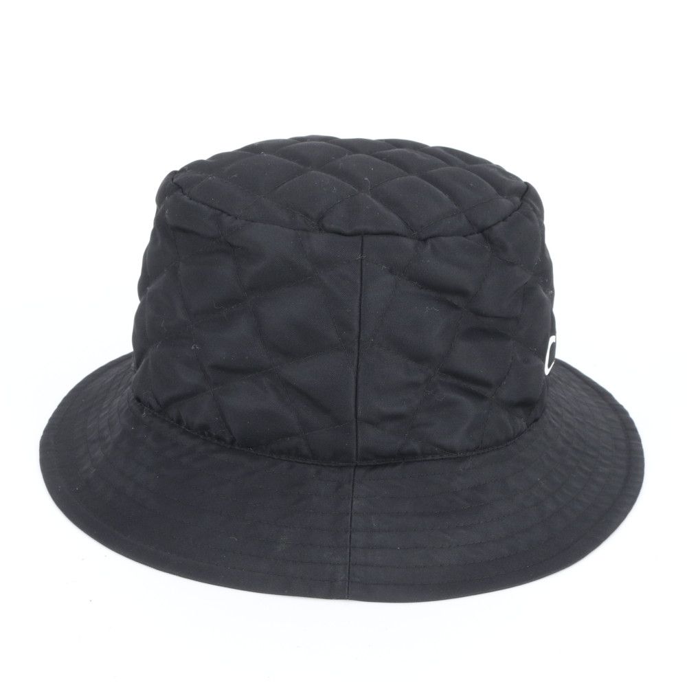 Celine Tag Logo Quilted Bucket Hat Black Ree — view 4