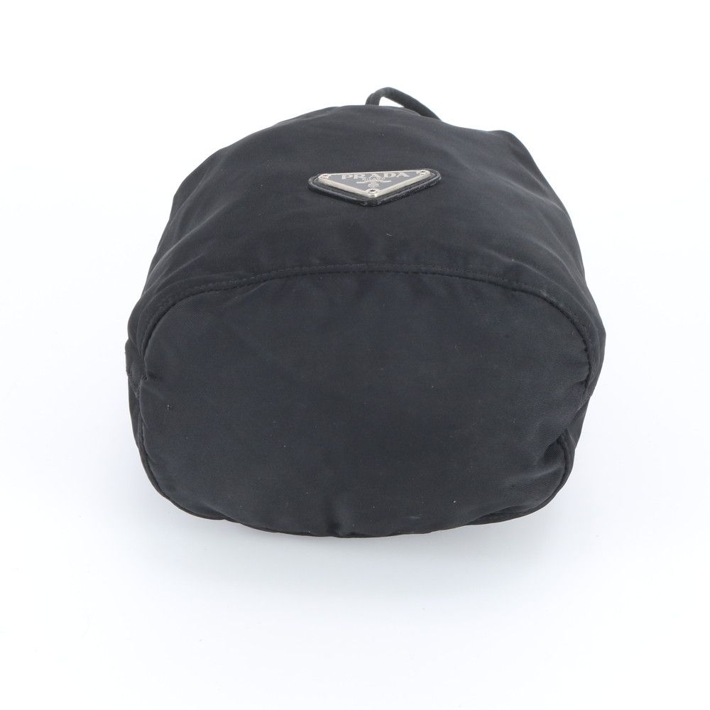 Prada Tessuto Nylon Triangle Logo Pouch Black Ree — view 5