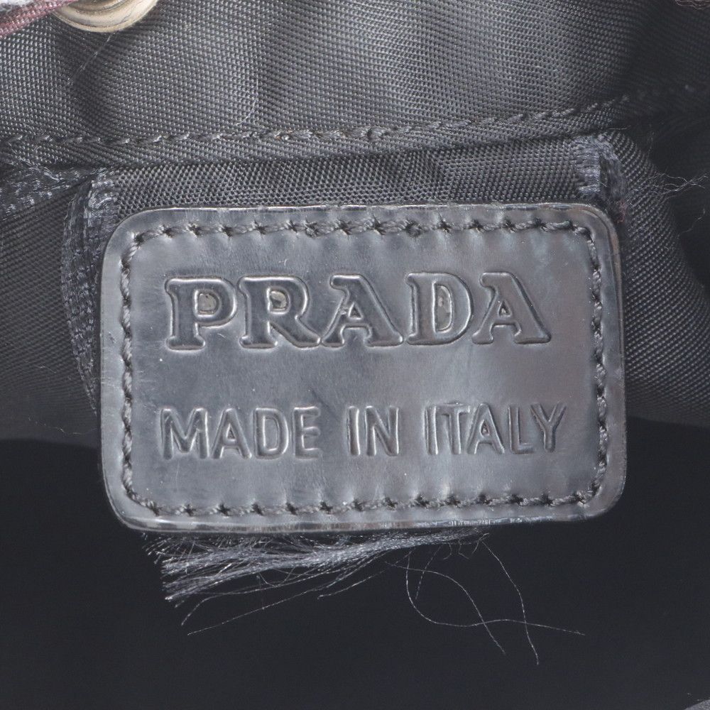 Prada Tessuto Nylon Triangle Logo Pouch Black Ree — view 9
