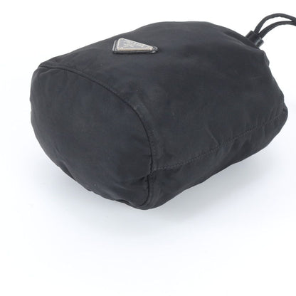 Prada Tessuto Nylon Triangle Logo Pouch Black Ree — view 4