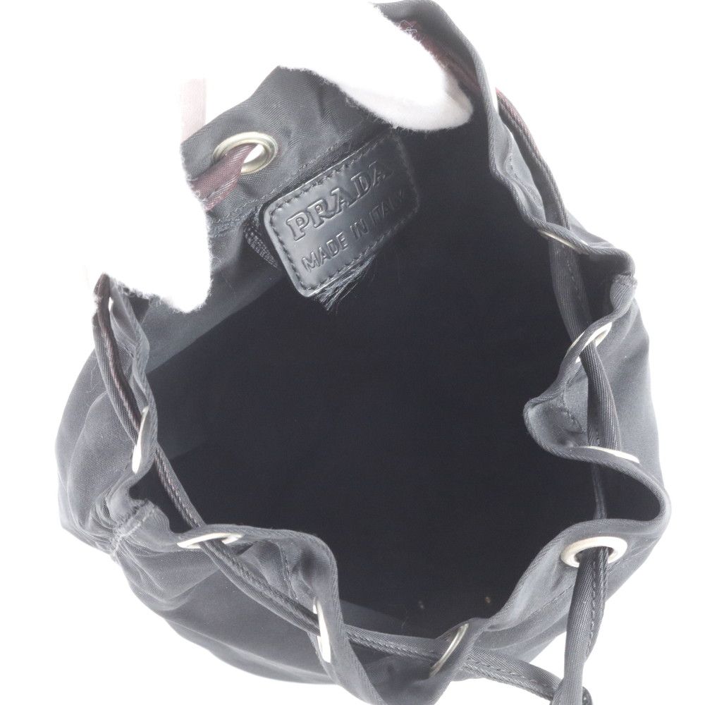 Prada Tessuto Nylon Triangle Logo Pouch Black Ree — view 6