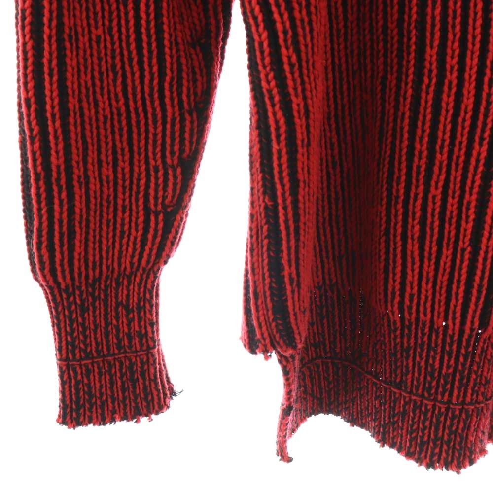 Balenciaga Knit Sweater High Neck Long Sleeve 36 Red Black — view 4