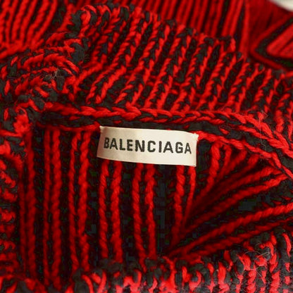 Balenciaga Knit Sweater High Neck Long Sleeve 36 Red Black — view 5