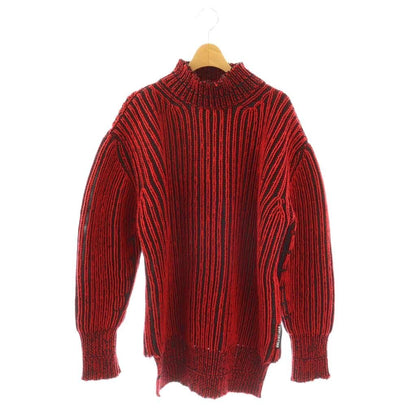 Balenciaga Knit Sweater High Neck Long Sleeve 36 Red Black