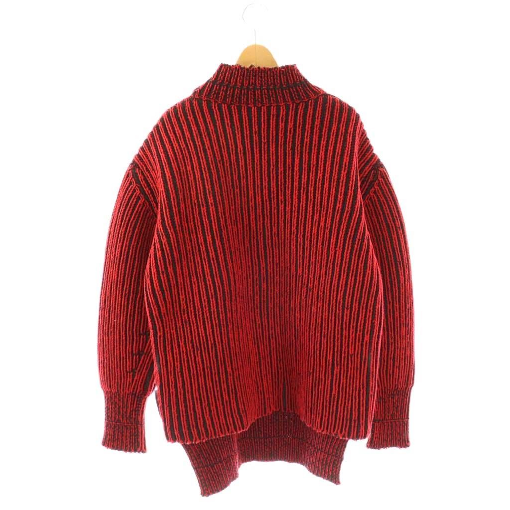 Balenciaga Knit Sweater High Neck Long Sleeve 36 Red Black — view 2