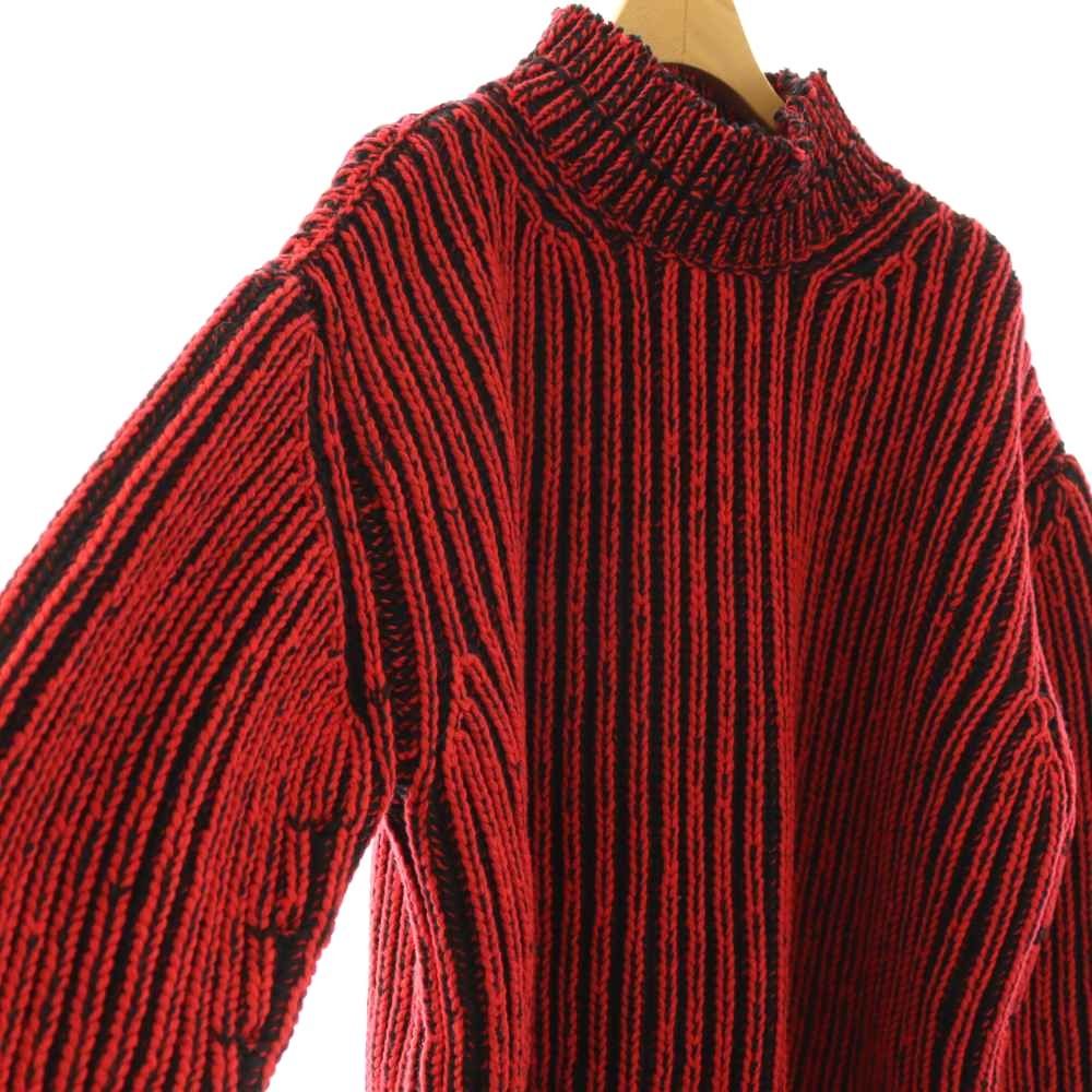 Balenciaga Knit Sweater High Neck Long Sleeve 36 Red Black — view 3