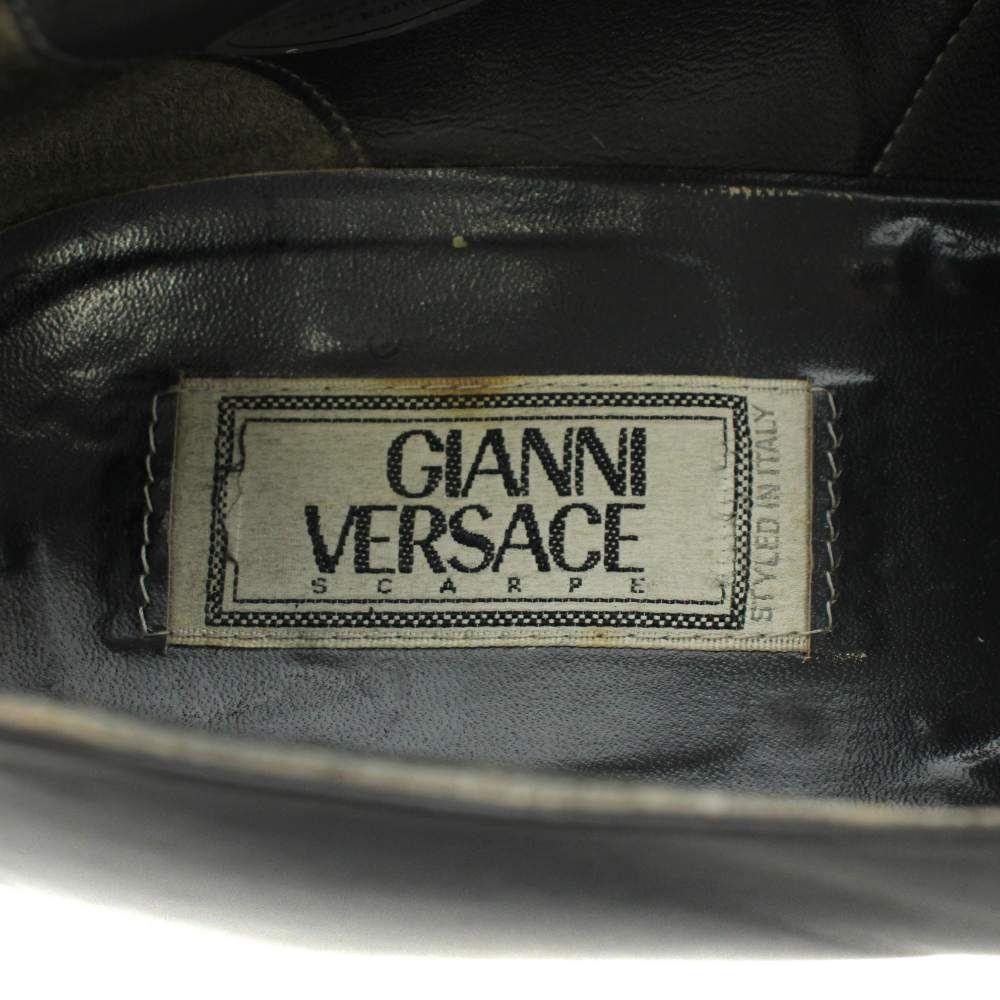 Versace Gianni Business Shoes Double Monk Logo Leather 42.5 Black — view 4