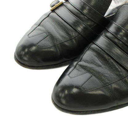 Versace Gianni Business Shoes Double Monk Logo Leather 42.5 Black — view 6