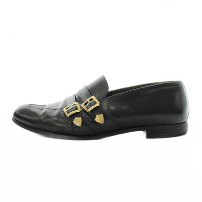 Versace Gianni Business Shoes Double Monk Logo Leather 42.5 Black — view 2