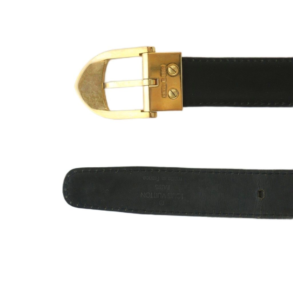 Louis Vuitton Belt Epi Leather Buckle 110 44 Black — view 4