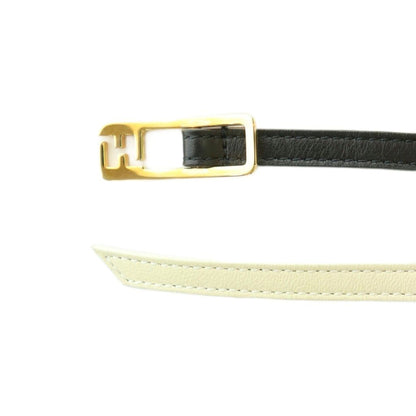 Fendi Belt Leather Bicolor Slim Black Off White — view 3
