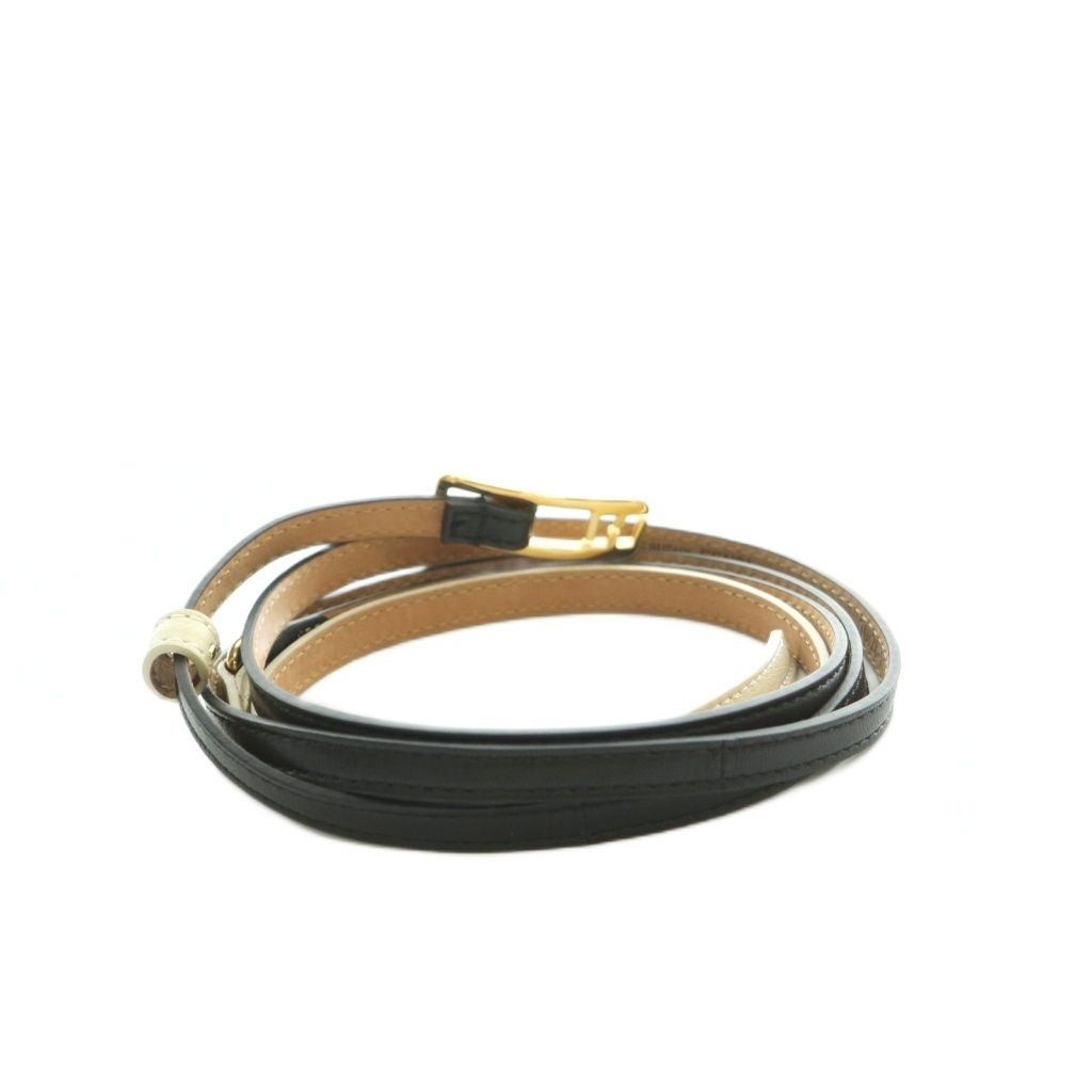 Fendi Belt Leather Bicolor Slim Black Off White — view 2
