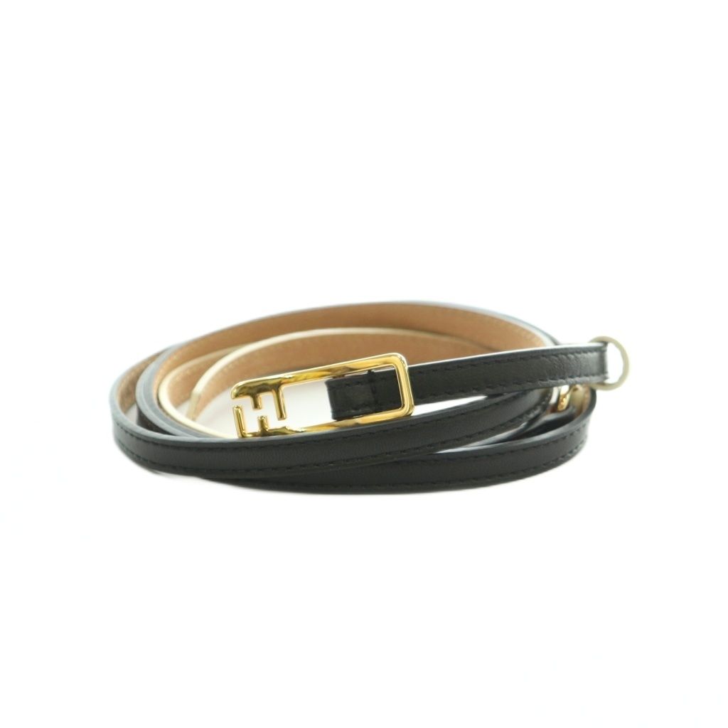 Fendi Belt Leather Bicolor Slim Black Off White