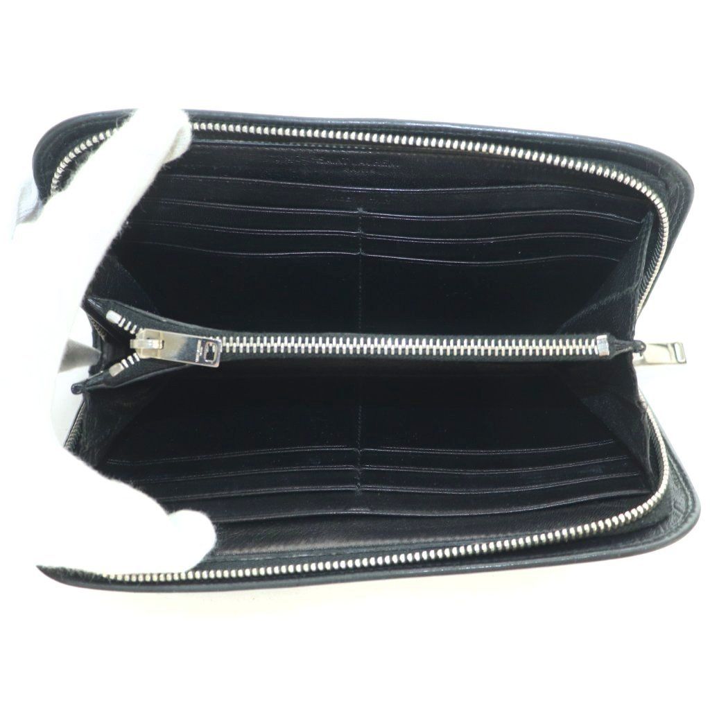 Saint Laurent Paris Wallet Zip Around Coin Purse Leather Embossed Croco — view 5