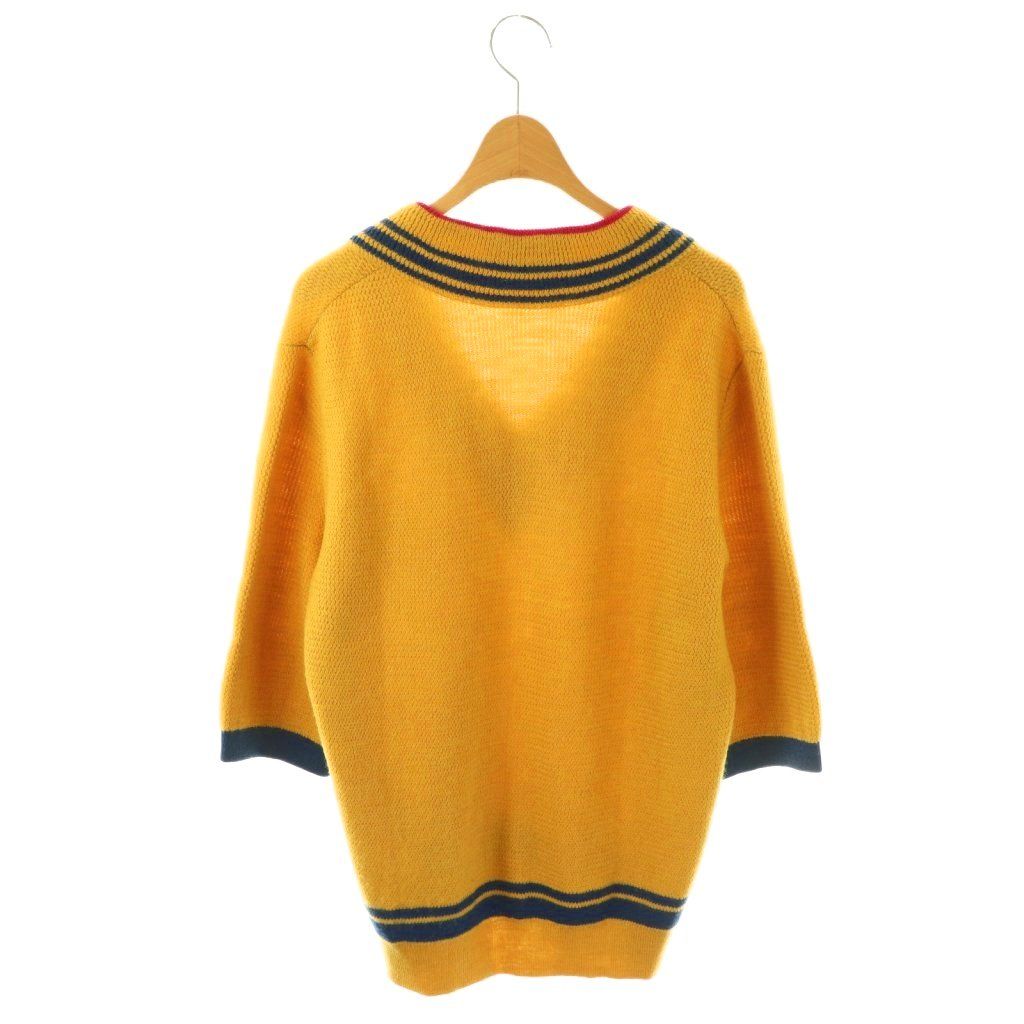 Gucci Knit Sweater Half Sleeve Neck Anchor Motif Wool S Master Navy Red DO — view 2