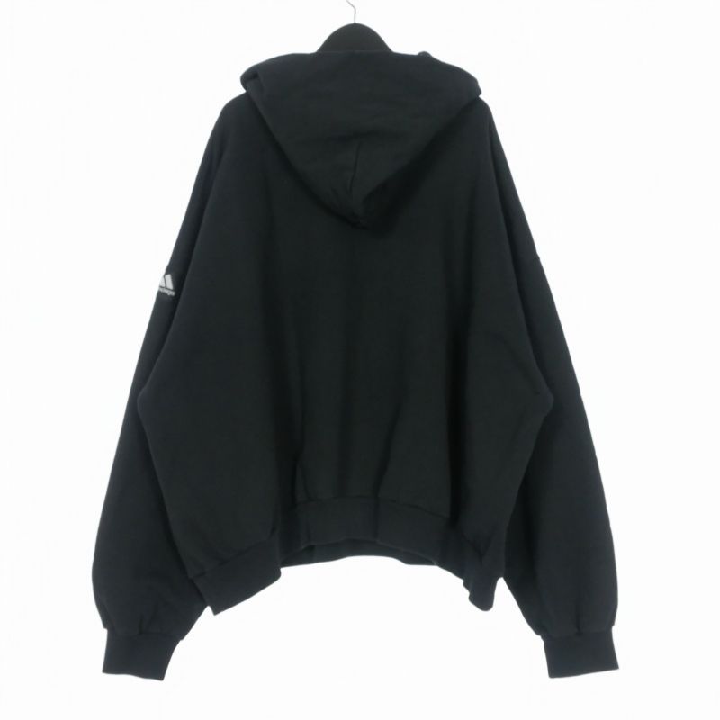 Balenciaga Adidas Logo Embroidery Hoodie Long Sleeve L Black — view 2