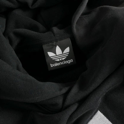 Balenciaga Adidas Logo Embroidery Hoodie Long Sleeve L Black — view 8