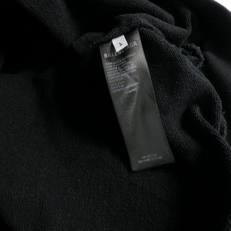 Balenciaga Adidas Logo Embroidery Hoodie Long Sleeve L Black — view 9