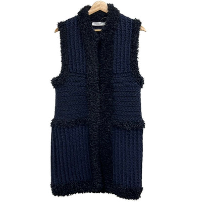 Dior Vest 40 Dark Navy Black Knit Long Length