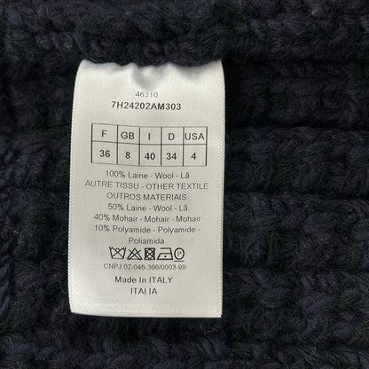 Dior Vest 40 Dark Navy Black Knit Long Length — view 5