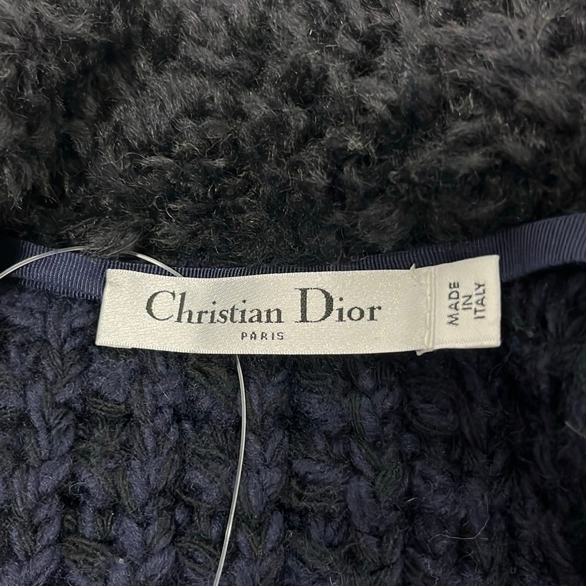 Dior Vest 40 Dark Navy Black Knit Long Length — view 3