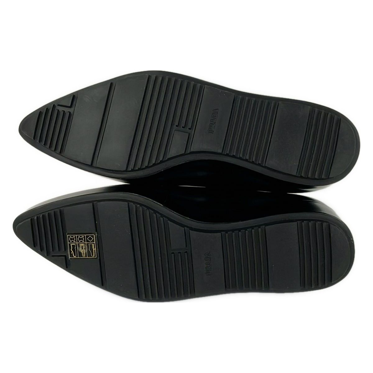 Prada Loafers 36.5 Black White Platform Leather — view 4