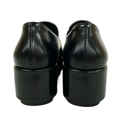 Prada Loafers 36.5 Black White Platform Leather — view 3