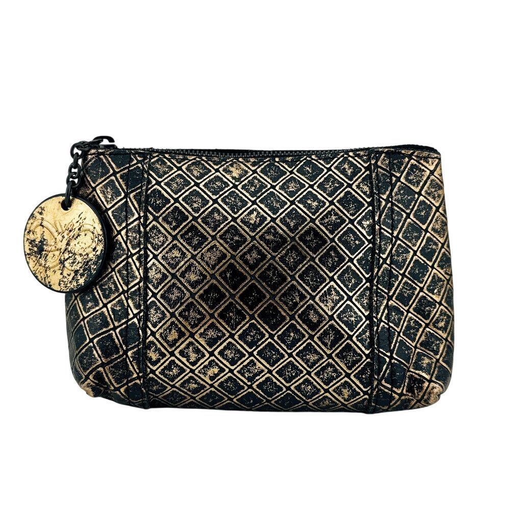 Bottega Veneta Case Intrecci Omirage Butterfly Leather Pouch Gold