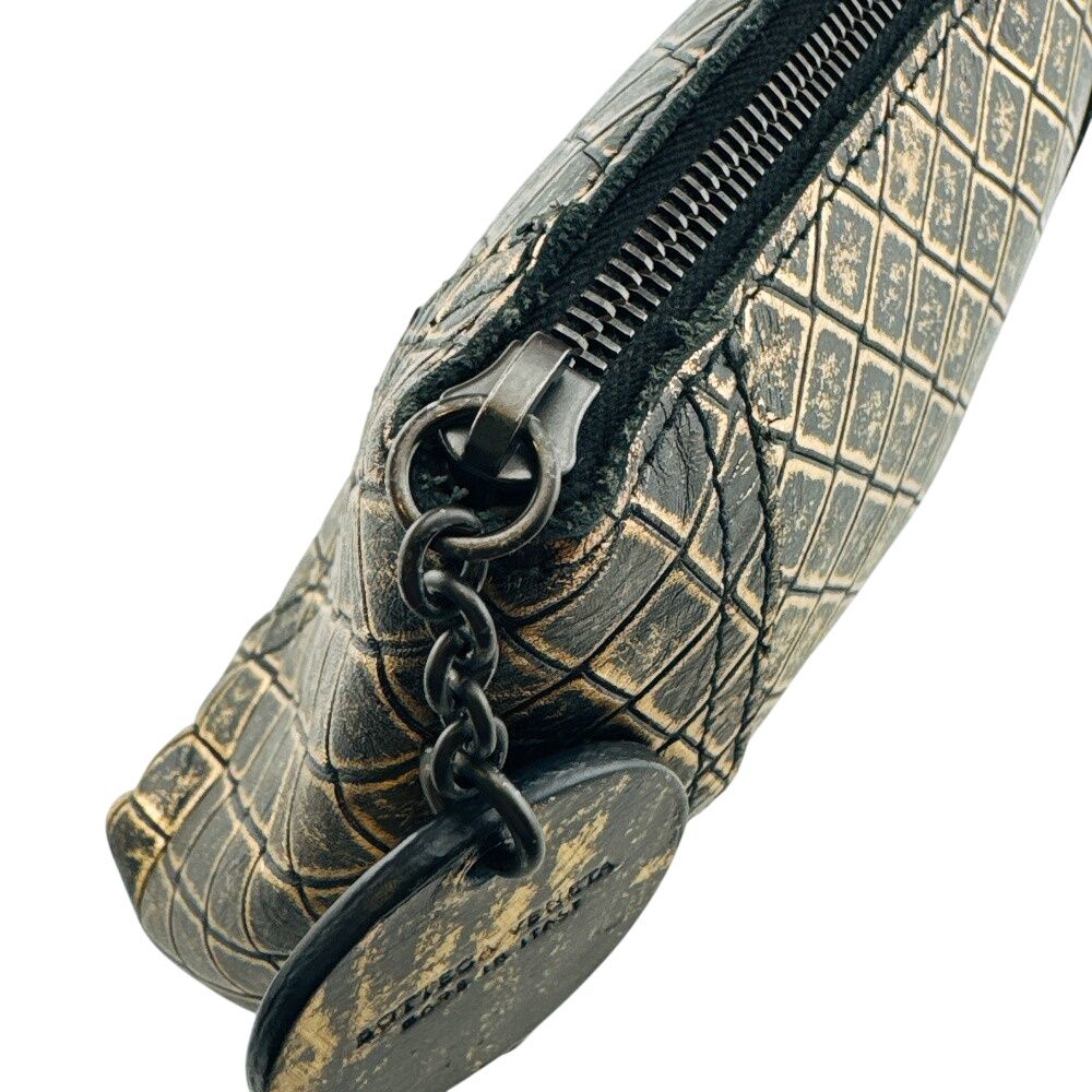 Bottega Veneta Case Intrecci Omirage Butterfly Leather Pouch Gold — view 6
