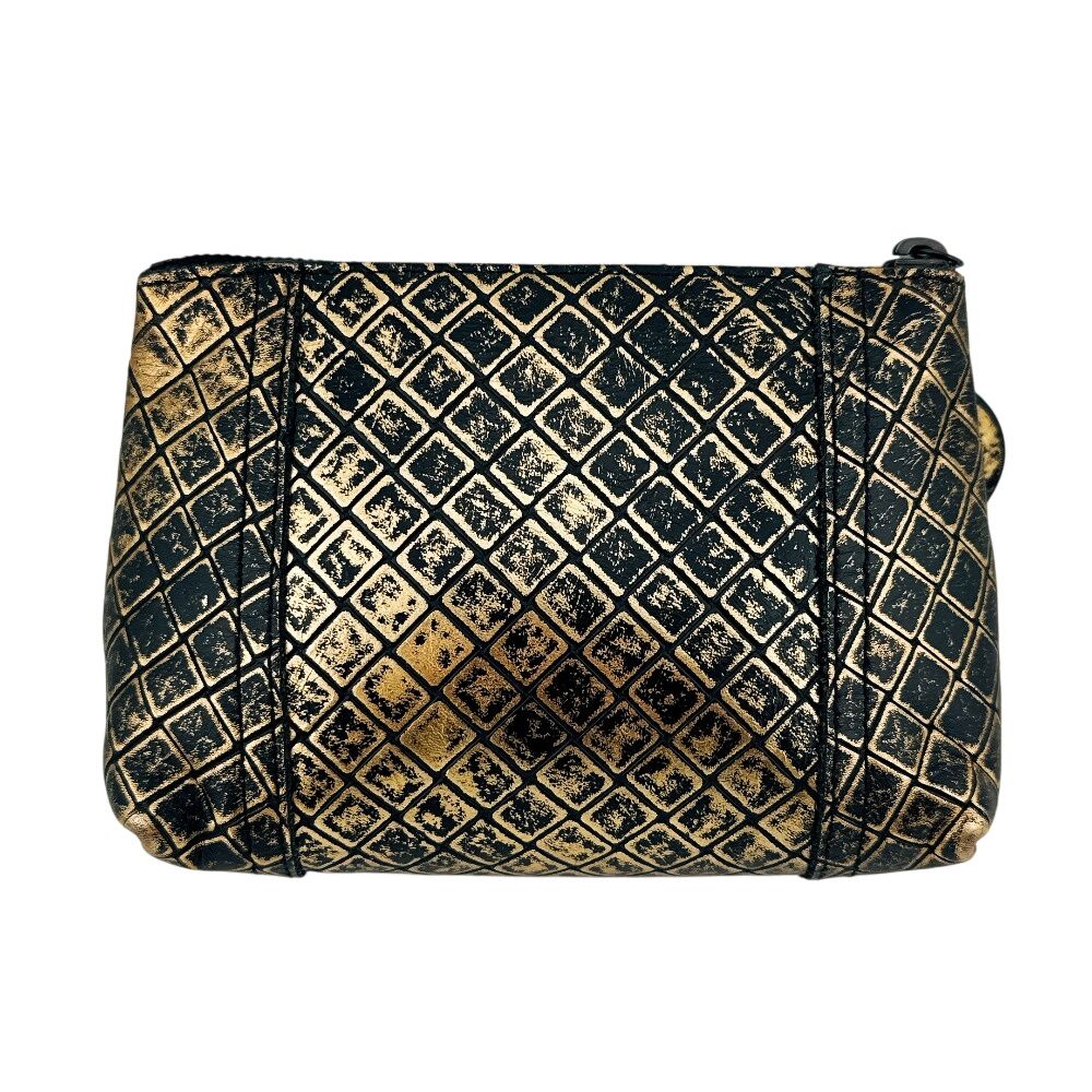 Bottega Veneta Case Intrecci Omirage Butterfly Leather Pouch Gold — view 2