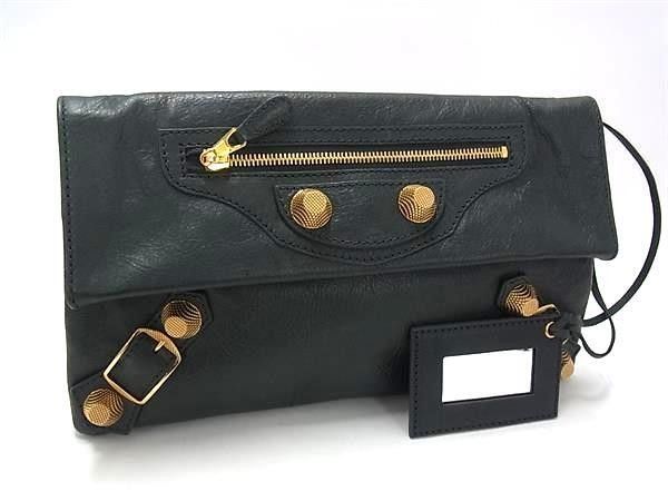 Balenciaga Clutch Giant Envelope Gray Leather Second Gold