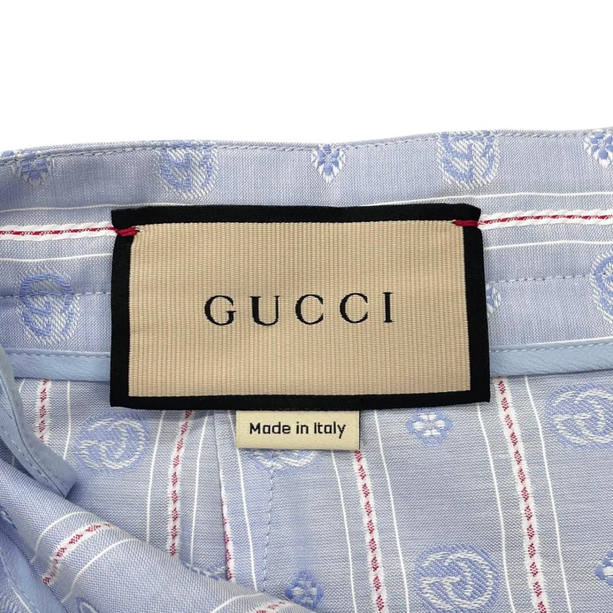 Gucci Tight Skirt Stripe 38 Cotton Double Blue Red — view 7