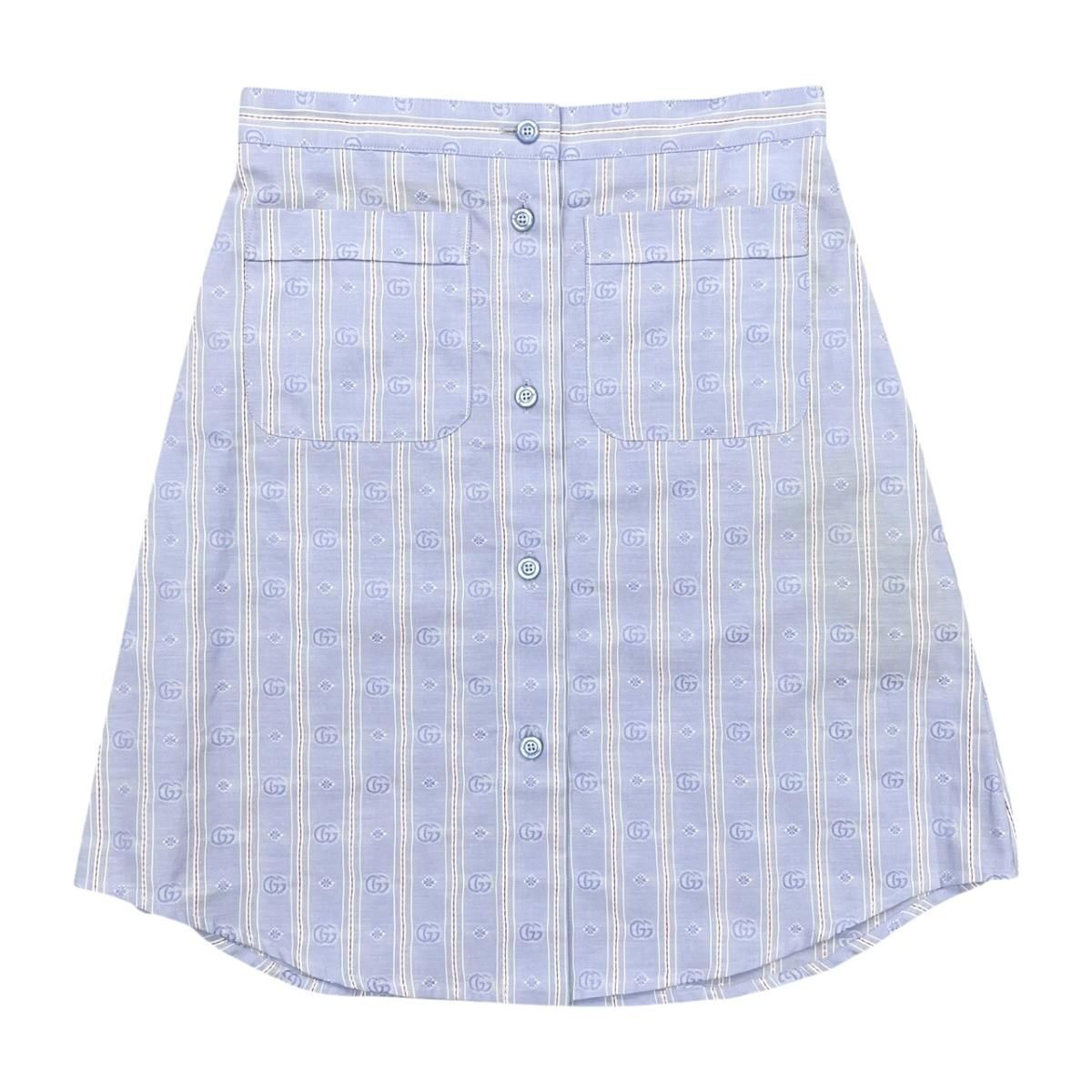 Gucci Tight Skirt Stripe 38 Cotton Double Blue Red