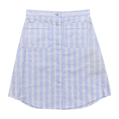 Gucci Tight Skirt Stripe 38 Cotton Double Blue Red