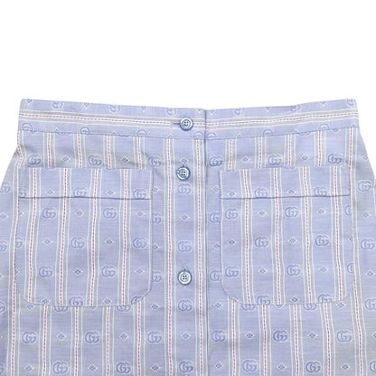 Gucci Tight Skirt Stripe 38 Cotton Double Blue Red — view 3