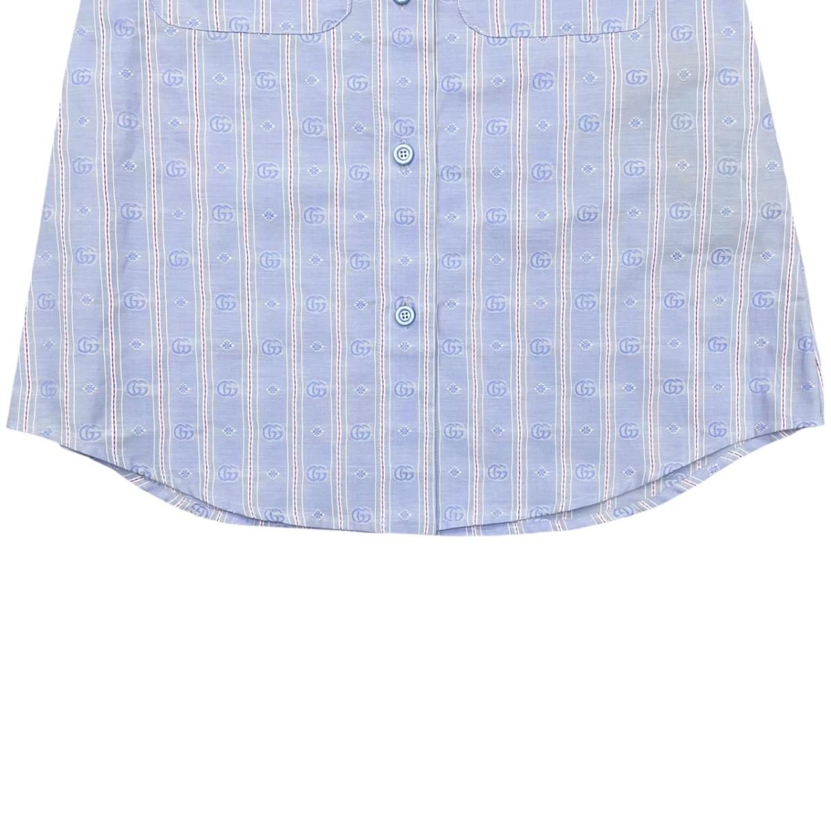 Gucci Tight Skirt Stripe 38 Cotton Double Blue Red — view 4