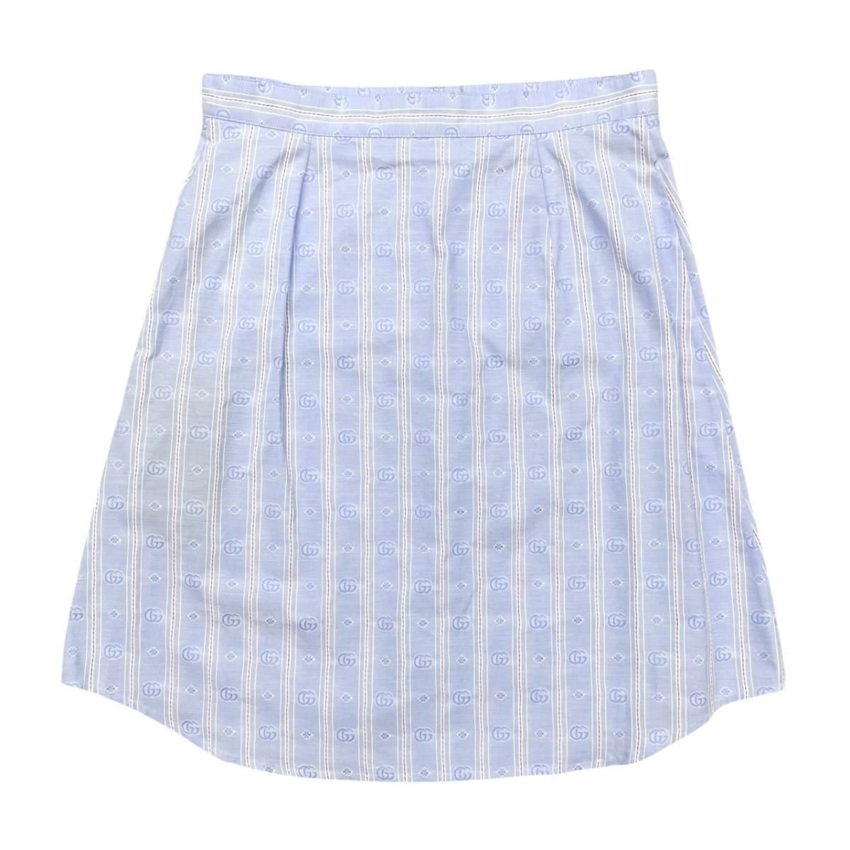 Gucci Tight Skirt Stripe 38 Cotton Double Blue Red — view 2