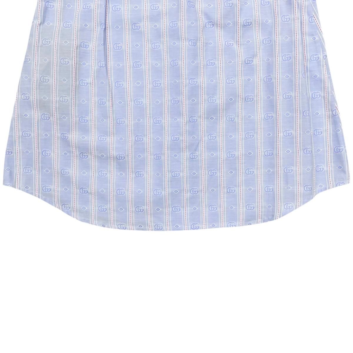 Gucci Tight Skirt Stripe 38 Cotton Double Blue Red — view 6