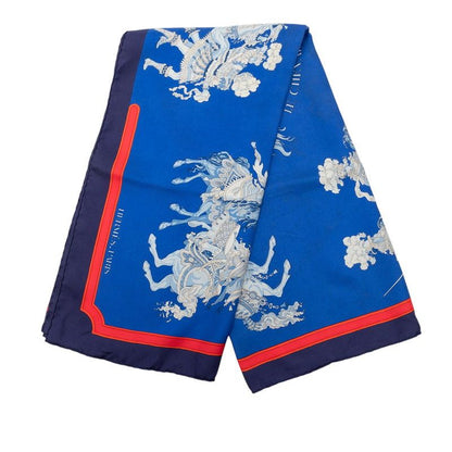 Hermes Carre 90 Carrousel Merigo Land Scarf Blue Multicolor Silk — view 2