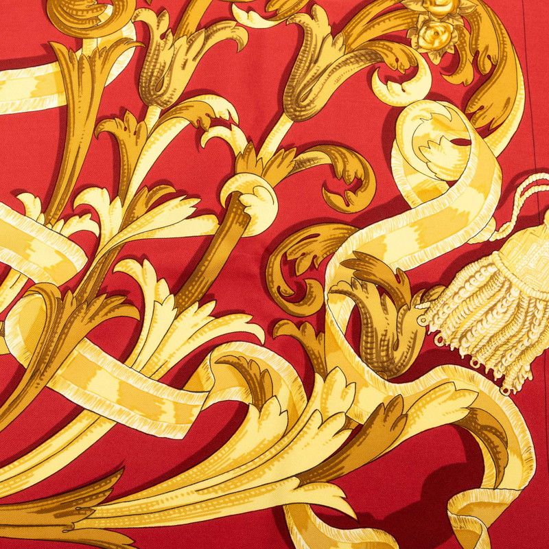 Hermes Carre 90 le Mors a la Conetable Elegance Scarf Red Multicolor Silk — view 4