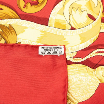 Hermes Carre 90 le Mors a la Conetable Elegance Scarf Red Multicolor Silk — view 8
