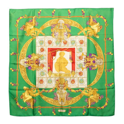 Hermes Carre 90 Hommage a Charles Garnier Lou Tribute Scarf Green Multicolor