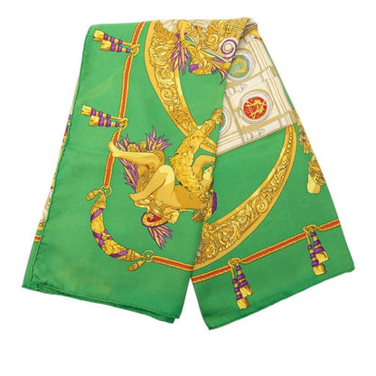 Hermes Carre 90 Hommage a Charles Garnier Lou Tribute Scarf Green Multicolor — view 2