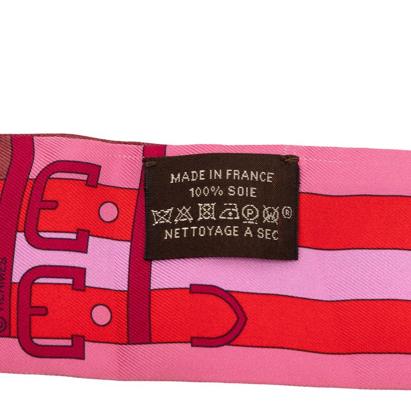 Hermes Twilly Rocabar Cover le Scarf Pink Red Silk — view 5