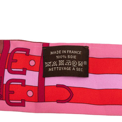 Hermes Twilly Rocabar Cover le Scarf Pink Red Silk — view 5