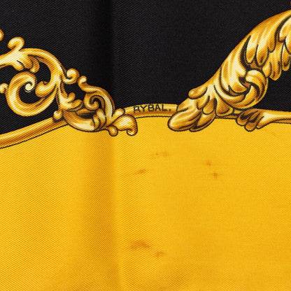 Hermes Carre 90 Carrosses D'or Gold Carriage Scarf Yellow Multicolor Silk — view 6