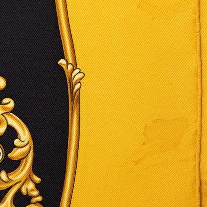 Hermes Carre 90 Carrosses D'or Gold Carriage Scarf Yellow Multicolor Silk — view 8